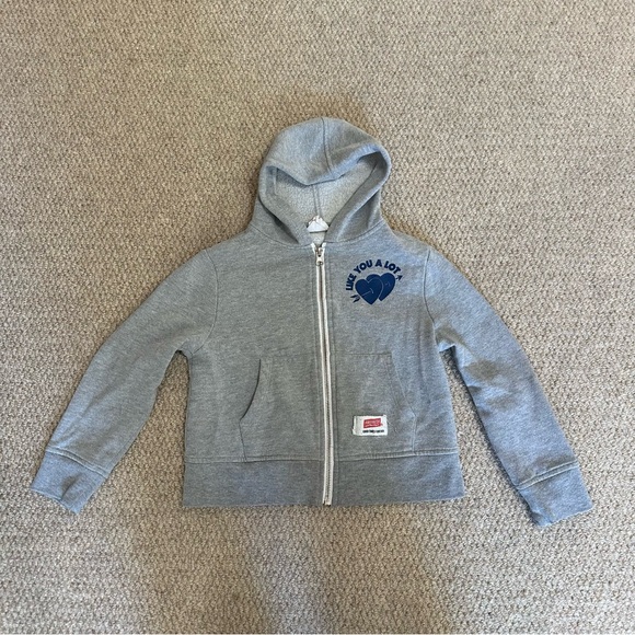 Prefresh smiley face grey full zip hoodie size 4T - graphic like you a lot hears - Picture 8 of 8